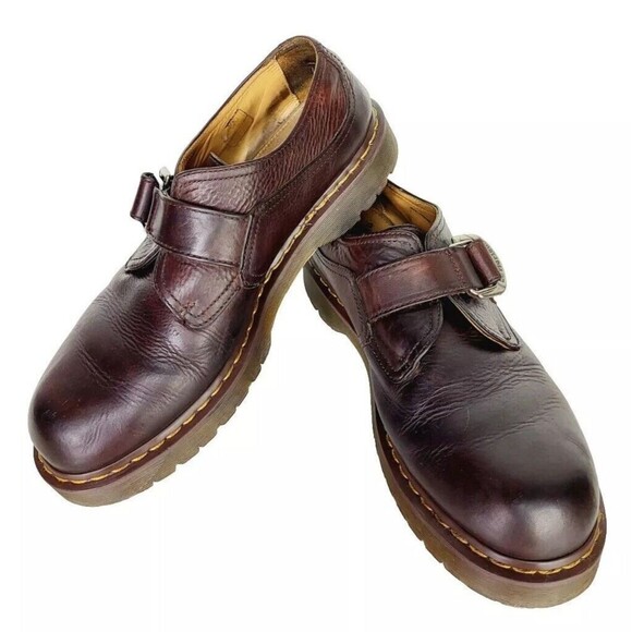 90s Y2K Vintage Dr Martens Brown Leather Monk Strap Oxfords Men\'s Size 13 main image 4